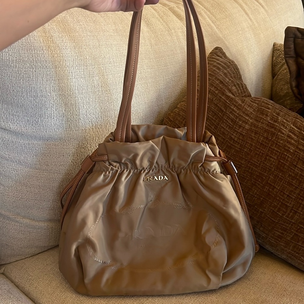 Prada tessuto jacquard shoulder bag